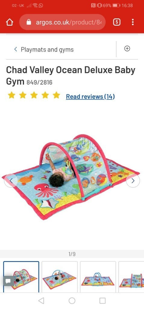 chad valley ocean deluxe baby gym